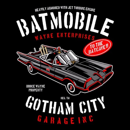 Pánské tričko s potiskem Batmobil z roku 1966