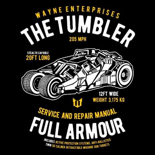 Pánské tričko s potiskem Batmobil - The Tumbler