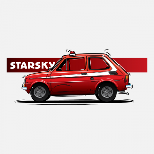 Dámské tričko s potiskem Fiat 126 Maluch-Starsky by Looki