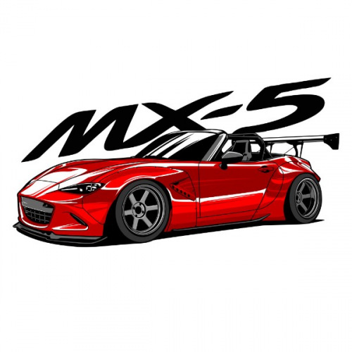 Dámské tričko s potiskem Mazda mx5 md red 1