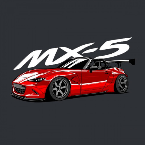 Dámské tričko s potiskem Mazda mx5 md red 2