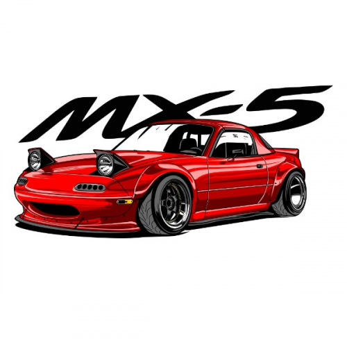 Pánské tričko s potiskem Mazda mx5 red wide 1
