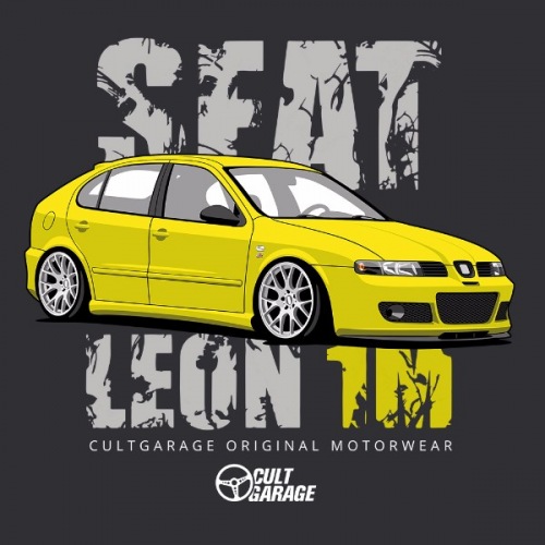 Pánské tričko s potiskem Seat Leon 1M Žlutý 2