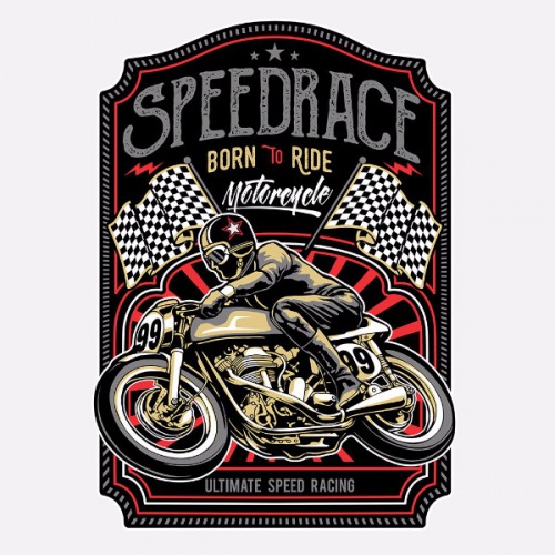 Dámské tričko s potiskem Born To Ride Motorcycle