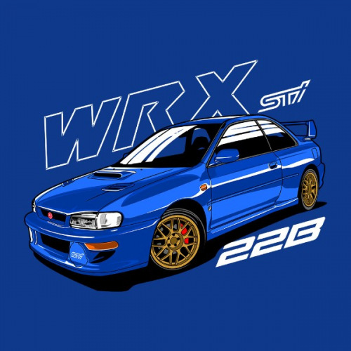 Pánské tričko s potiskem Subaru Impreza WRX STI 22B 2