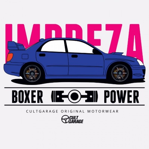 Dámské tričko s potiskem Subaru Impreza: Boxer Power