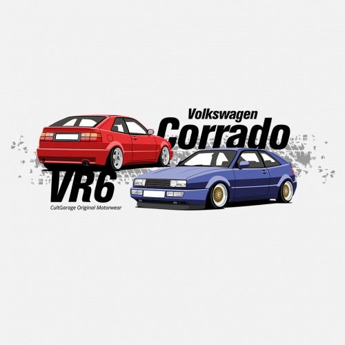 Dámské tričko s potiskem VW Corrado modrá 1