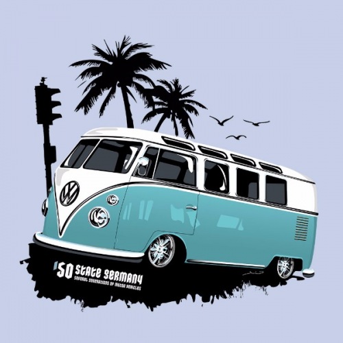 Men´s t-shirt VW Transporter 1:blue